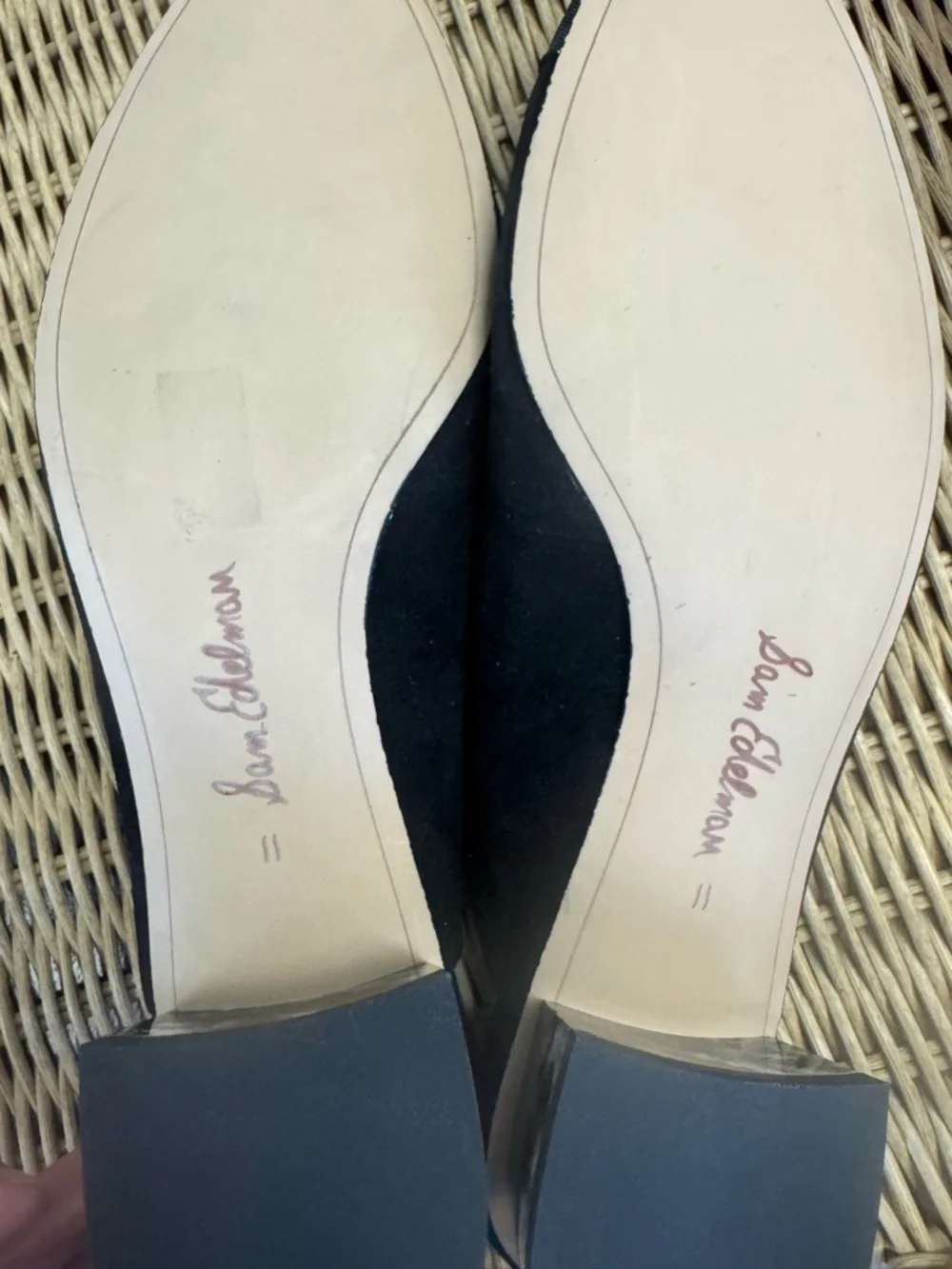 Sam Edelman Black Slingback Heels Size 11 | Marble Heel | Pointed Toe | Like New